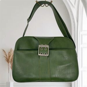 VTG 1960s Samsonite Carribea II Mod Avocado Green Carry On Weekender Bag